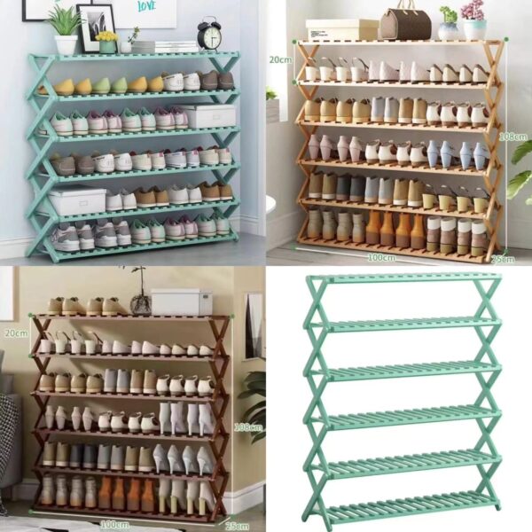 6-Tier Bamboo Shoe Rack stand / Multifunctional